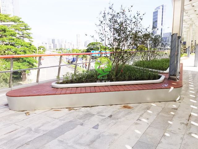不銹鋼花池坐凳美化深圳前?？缃止珗@G9天橋城市戶外景觀
